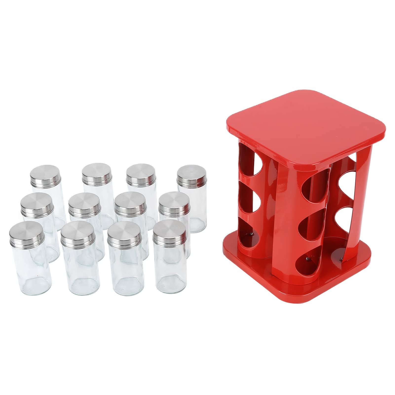 Portaspezie Portaspezie Rotante in Acciaio Inossidabile per Barattoli di Spezie per Controsoffitto (J12336RED[12] rosso)