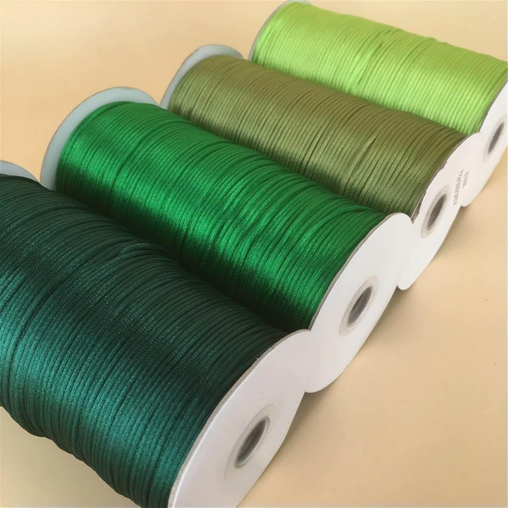 10-225 Metros 2 mm Cordón de macramé Trenzado de Seda, Hilo de macramé, Nudo Chino, satén, para Hacer Pulseras, Accesorios y Abalorios