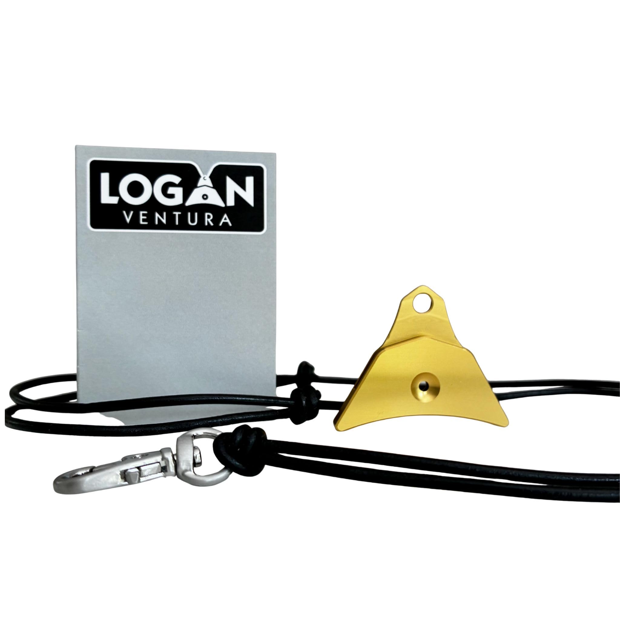 Logan Whistles Ventura Sifflet en aluminium anodisé pour chien de berger avec cordon en cuir | Sifflet de dressage de chien 100 % fabriqué au Royaume-Uni pour le rappel, le troupeau et le travail des
