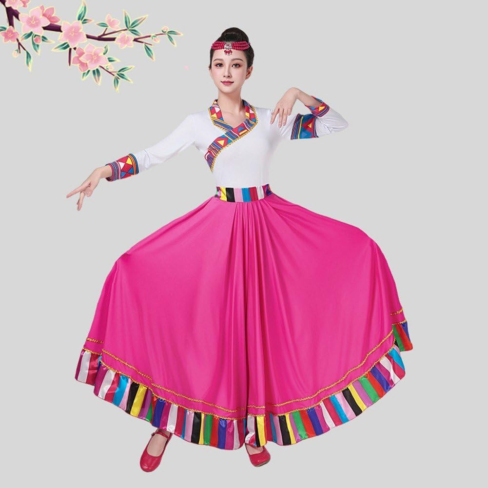 Gonna Ballo in Stile Messicano Gonna Grande Altalena Gonna Colorata di Flamenco Spagnolo Costume Danzatrice del Ventre per Spettacoli di Danza Popolare Messicana