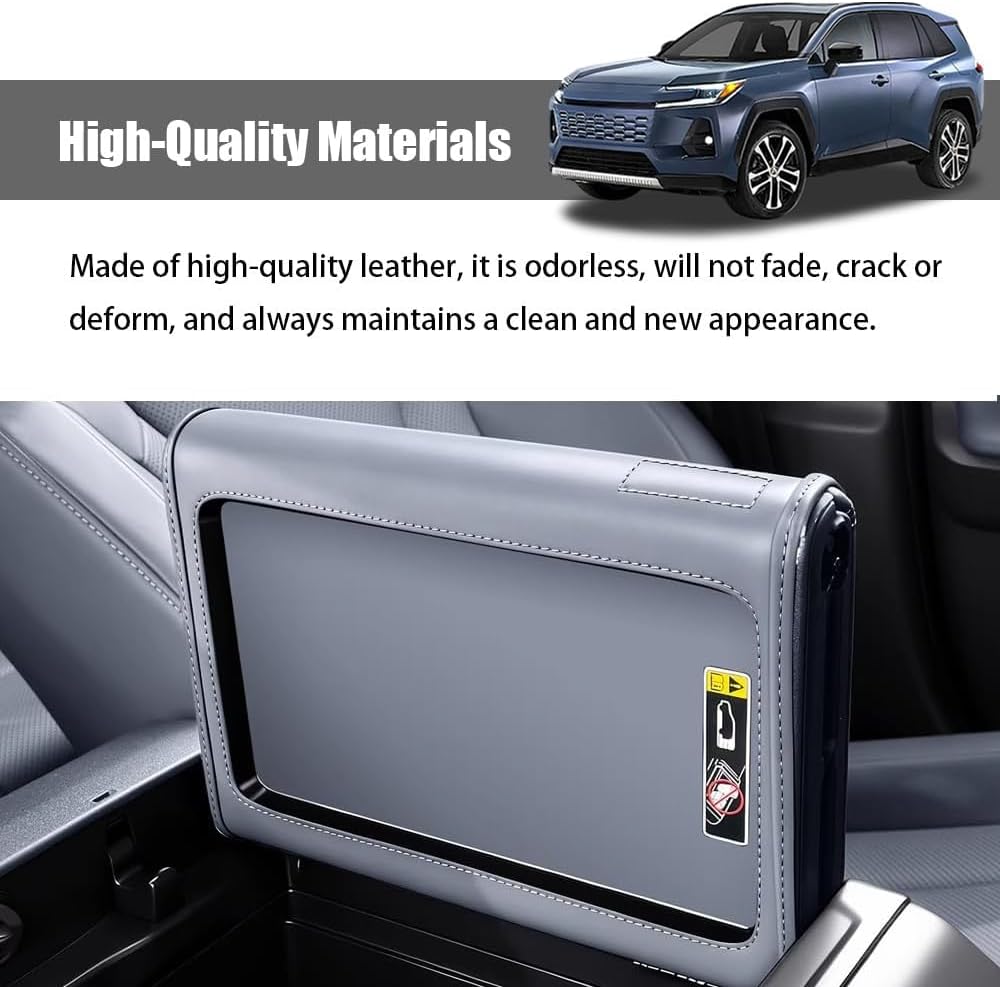 for RAV4 2025 2026 Armrest Cover 2 Piece Set Center Console Protective Cover Stainproof Scratch Resistant Wear Resistant Reversible Double Sided Usable Easy to Install RAV4 2026 Accessories