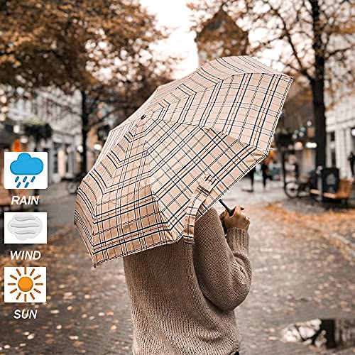 Compact Foldable Umbrella,Windproof Waterproof Stick Umbrella Anti-Uv Protection Golf Umbrellas For Your Parents And Friends Or Couples #TOP6