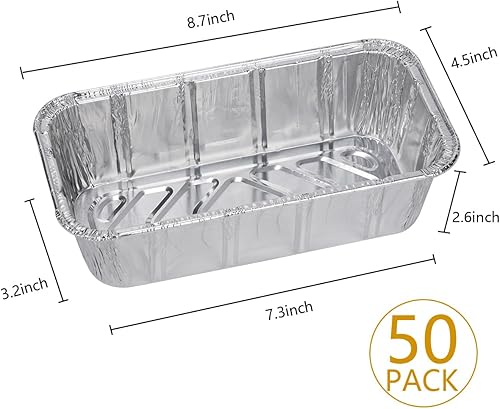 Miniatura 12 de Paquete de 100 mini moldes de aluminio para hornear de 1 libra, 6 x 3.5 x 2 pulgadas, moldes desechables de alta resistencia, moldes de pan de papel