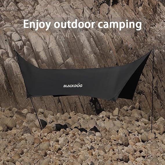Blackdog 6-10 Person Camping Tent Tarp with Poles, 18x9.5FT Camping Awning