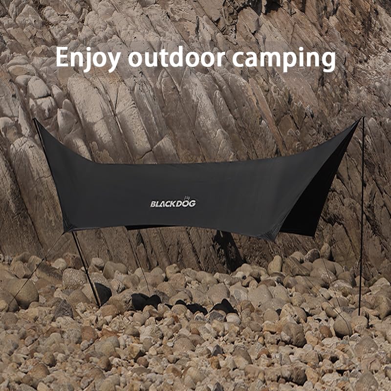 Blackdog Campingplane mit Stangen, 4,7 x 2,5 m, großes wasserdichtes Campingzelt, Überdachung, 6–10 Personen, PU3000 mm, Schattenmarkise für Auto, Camping, Hängematte, Regen, Outdoor, Picknick