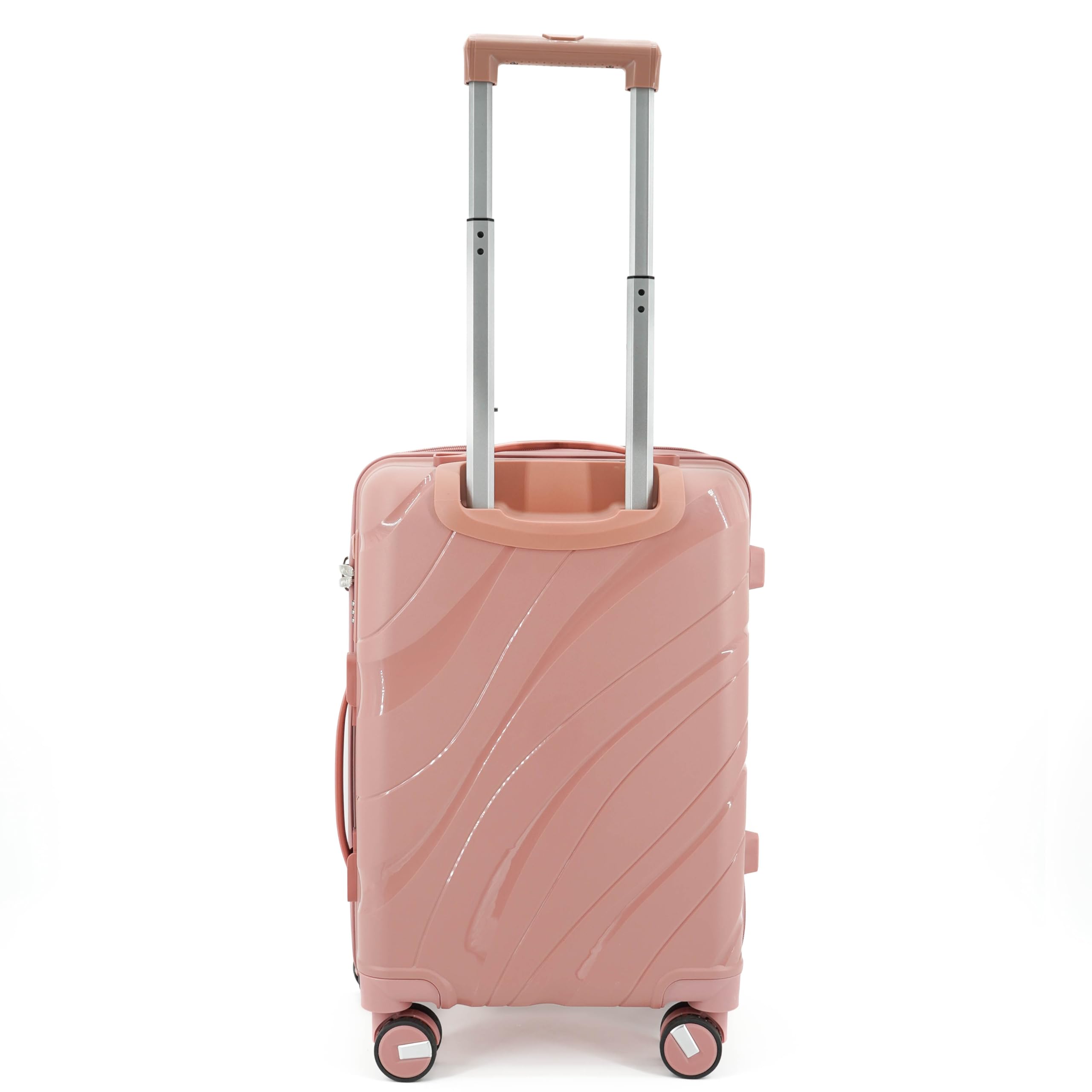 Valigia Trolley Bagaglio A Mano Colorata Ultraleggero Easyjet Doppia Ruota Zip Antifurto TSA Tessuto Interno 230D Realizzato in polipropilene (Rosa Antico, 20”- 55 X 40 X 24 cm)