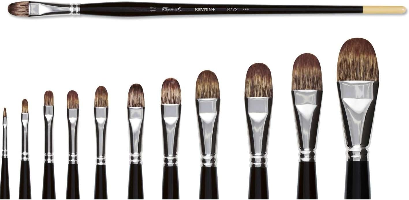 Raphael Kevrin+ 8772 Synthetic Blend Brush, Filbert, 16, Natural