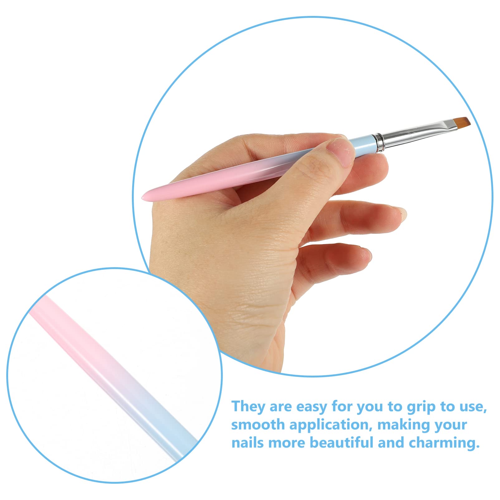 Beavorty 15pièces Pinceaux De Nail Art Pour Gel Ensemble De Outils De Manucure Pinceau à Ronde Plat Et Incliné Pour Et Décorations