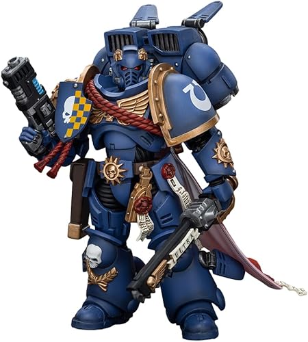 Miniatura 2 de JOYTOY Warhammer 40,000 figura de acción de 1/18 Ultramarines Capitán con paquete de salto colección modelo regalos de cumpleaños Capitán con Jump