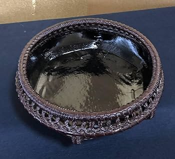 送料込【逢絢亭】茶道具 炭斗 唐物写 炉用 目立った破れ無し 和田鱗師 共箱入り 送料込【逢絢亭】茶道具 炭斗 唐物写 炉用 目立った破れ