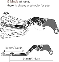 Vista 2 de Handle Clutch Brake Lever For Kawasaki H2R 2015 2016 Motorcycle CNC Aluminum Adjustable Extendable Brake Clutch Lever Handle (Color : 7)
