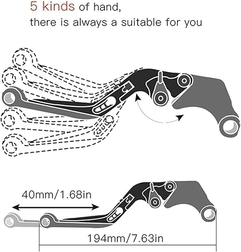 Miniatura 2 de Handle Clutch Brake Lever For Yamaha XT660 2004-2016 Brake Handle CNC Adjustable Motorcycle Clutch Brake Lever (Color : 6)