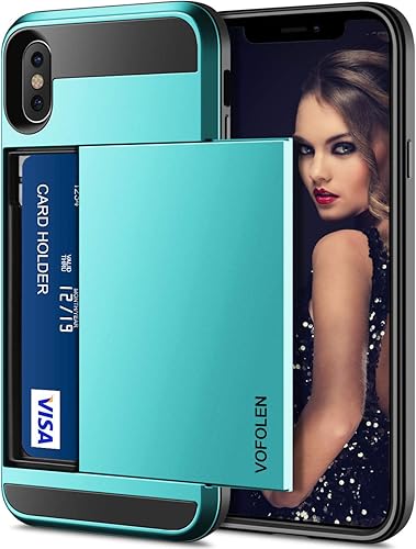 Vofolen Funda para iPhone Xs Max - Tarjetero - Funda deslizante - Ranura para tarjeta de crédito - Bolsillo para identificación - Protección de disponible en Yaxa Costa Rica