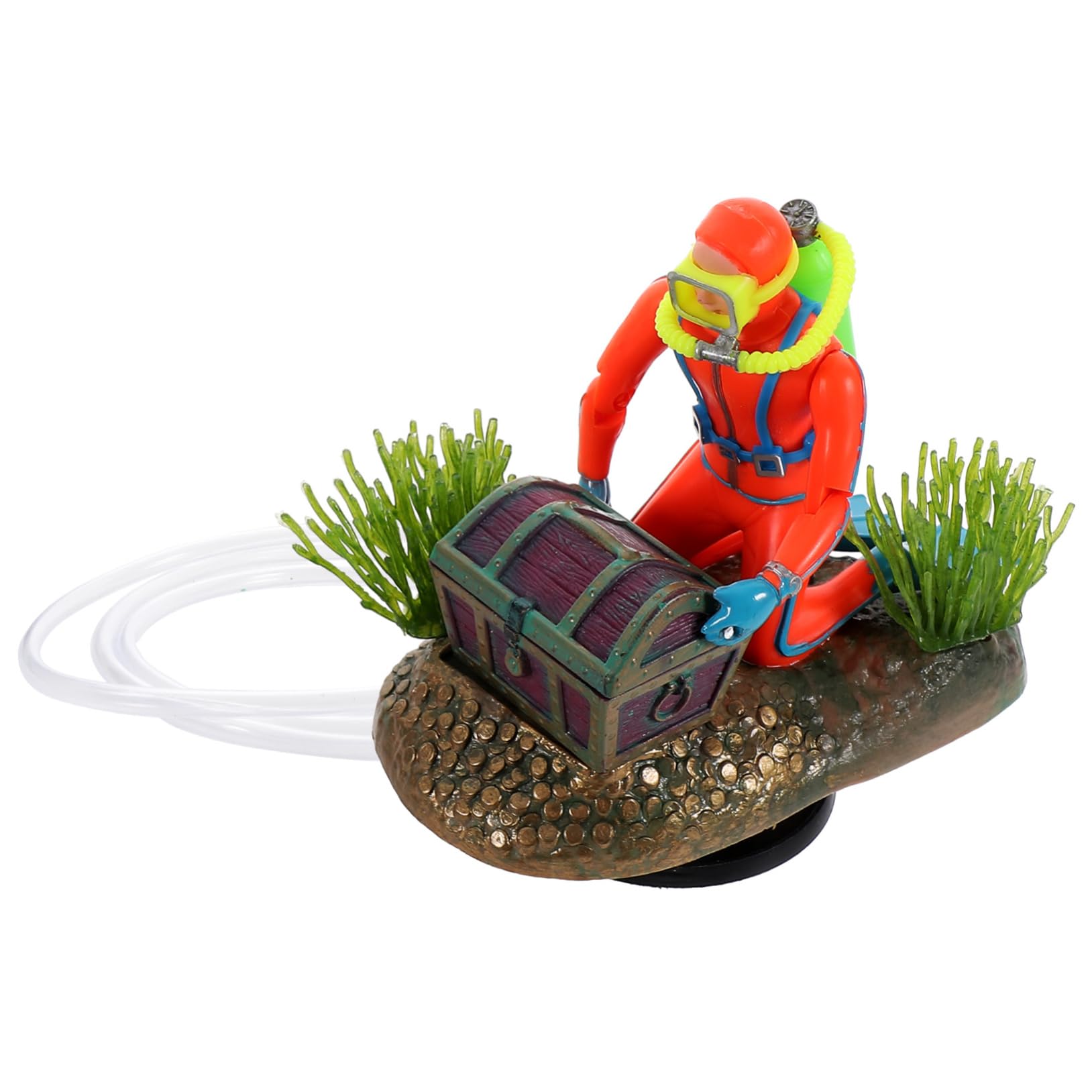 Sosoport 2 Ensembles Fish Tank Treasure Chasse Grenouille Chauffe-Aquarium Eau Poisson Decoration Nature Figurine Plongeur Parure de modelage Plongeur Statue Flottante de Plongeur Plastique