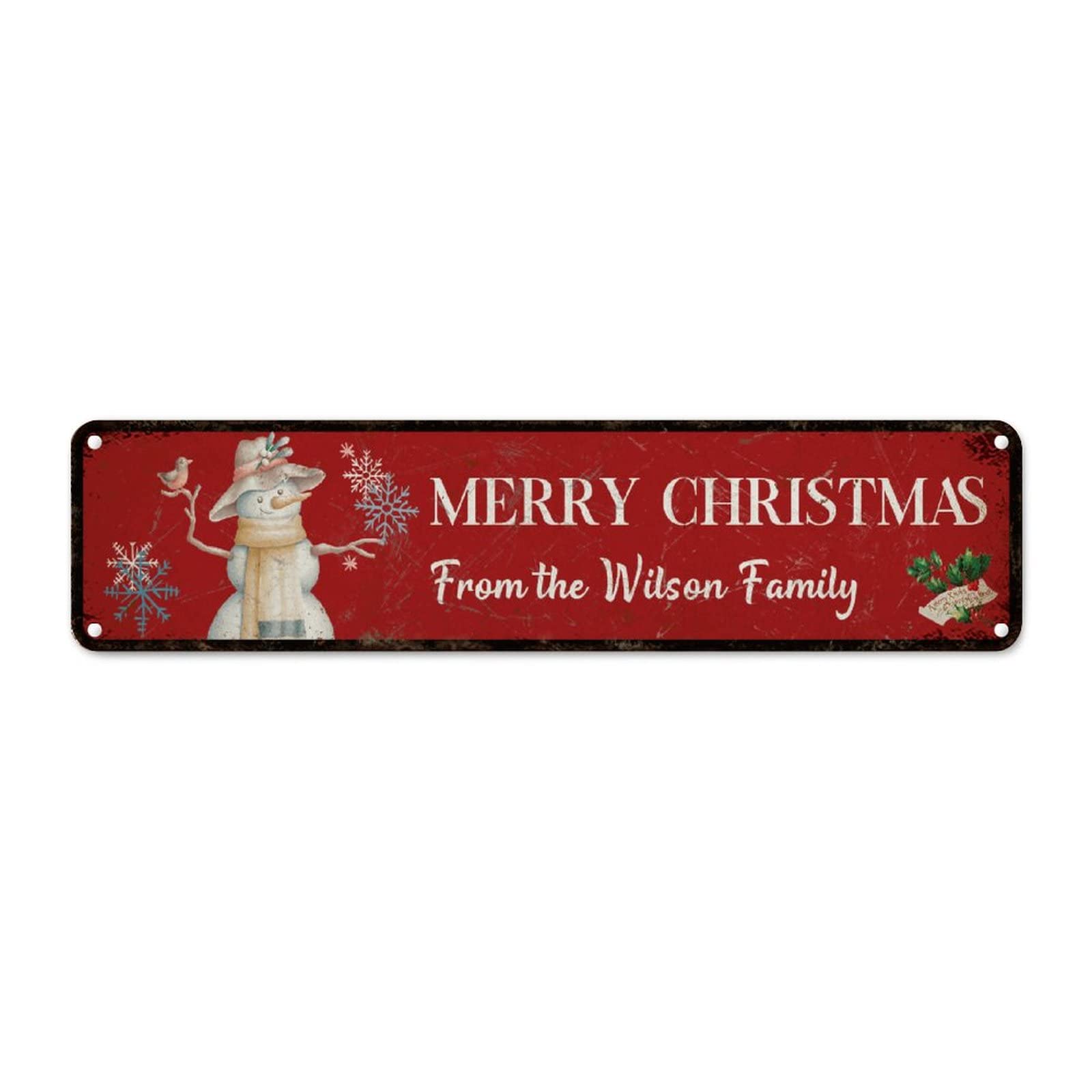 Plaque de Noël en métal motif bonhomme de neige à offrir pour décorer le salon en hiver