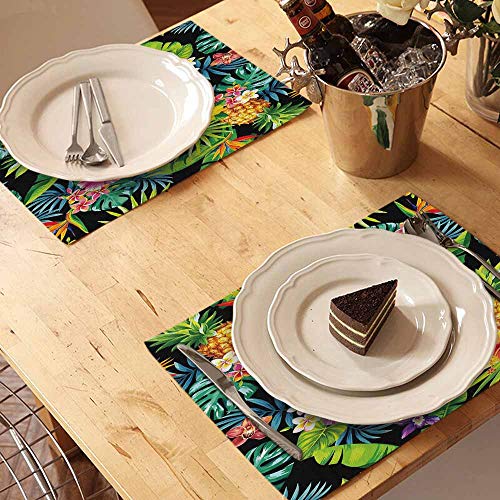 Ofloral LPLACEMATS225B651 Palm Leaves And Flowers Placemats thumb #2