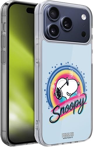 Vista 203 de Head Case Designs Funda de gel suave con licencia oficial de Peanuts I Love Pattern Snoopy Boardwalk Airbrush compatible con Apple iPhone 15