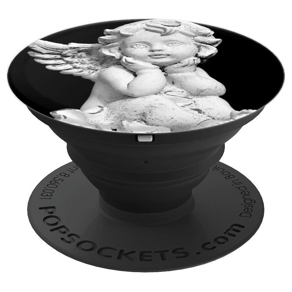 White Sweet Little Baby Angel Guardian Statue PopSockets Grip and Stand for Phones and Tablets