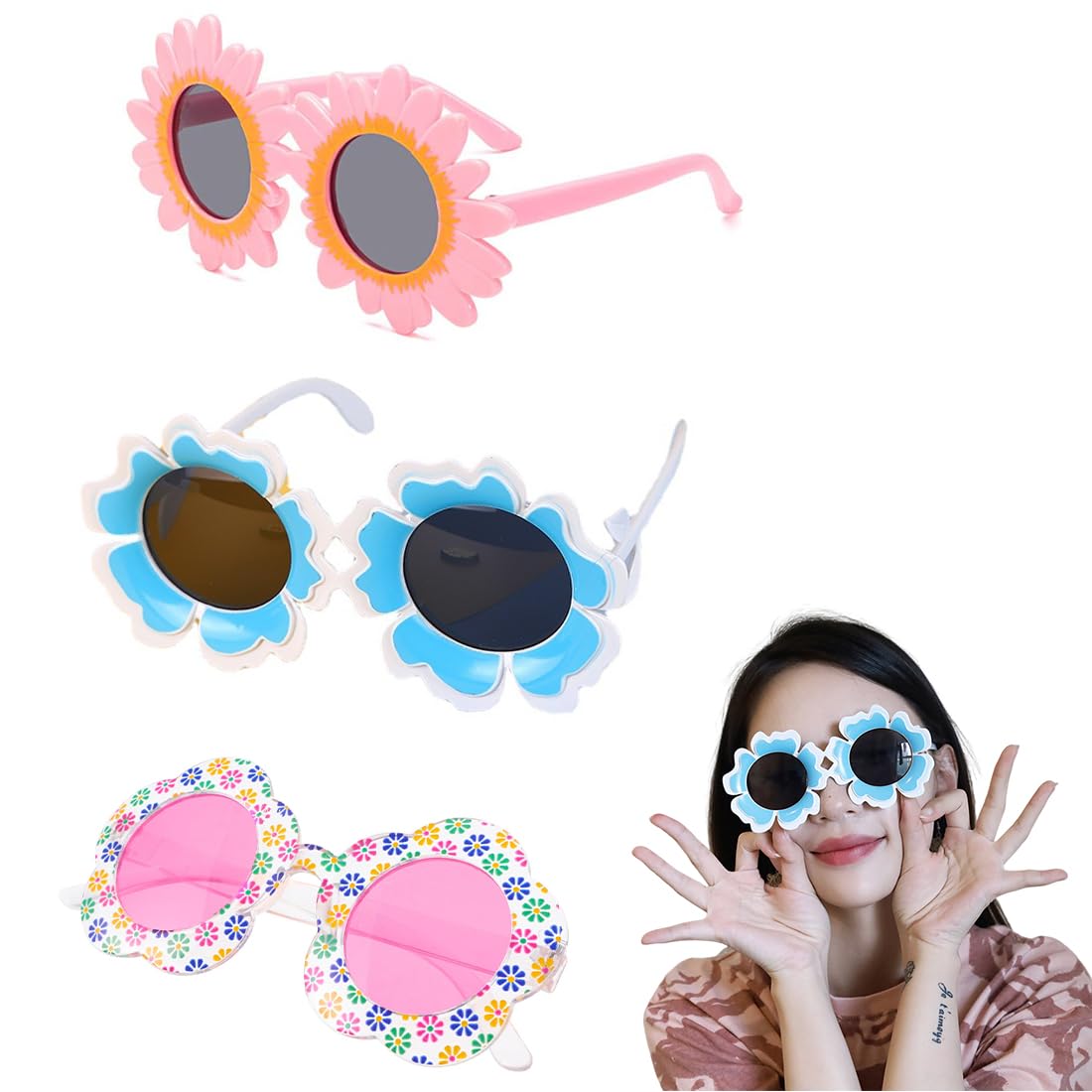 Bizou - Lunettes De Soleil Rondes Avec Contour Rose Effet Mat