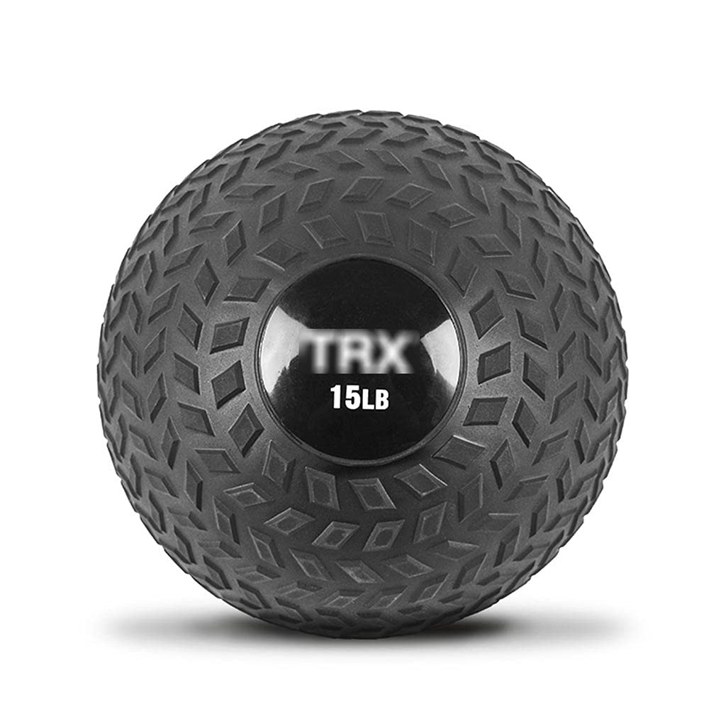 Slam ball 15lb avec grip de musculation et ballon médicinal anti-rebond durable