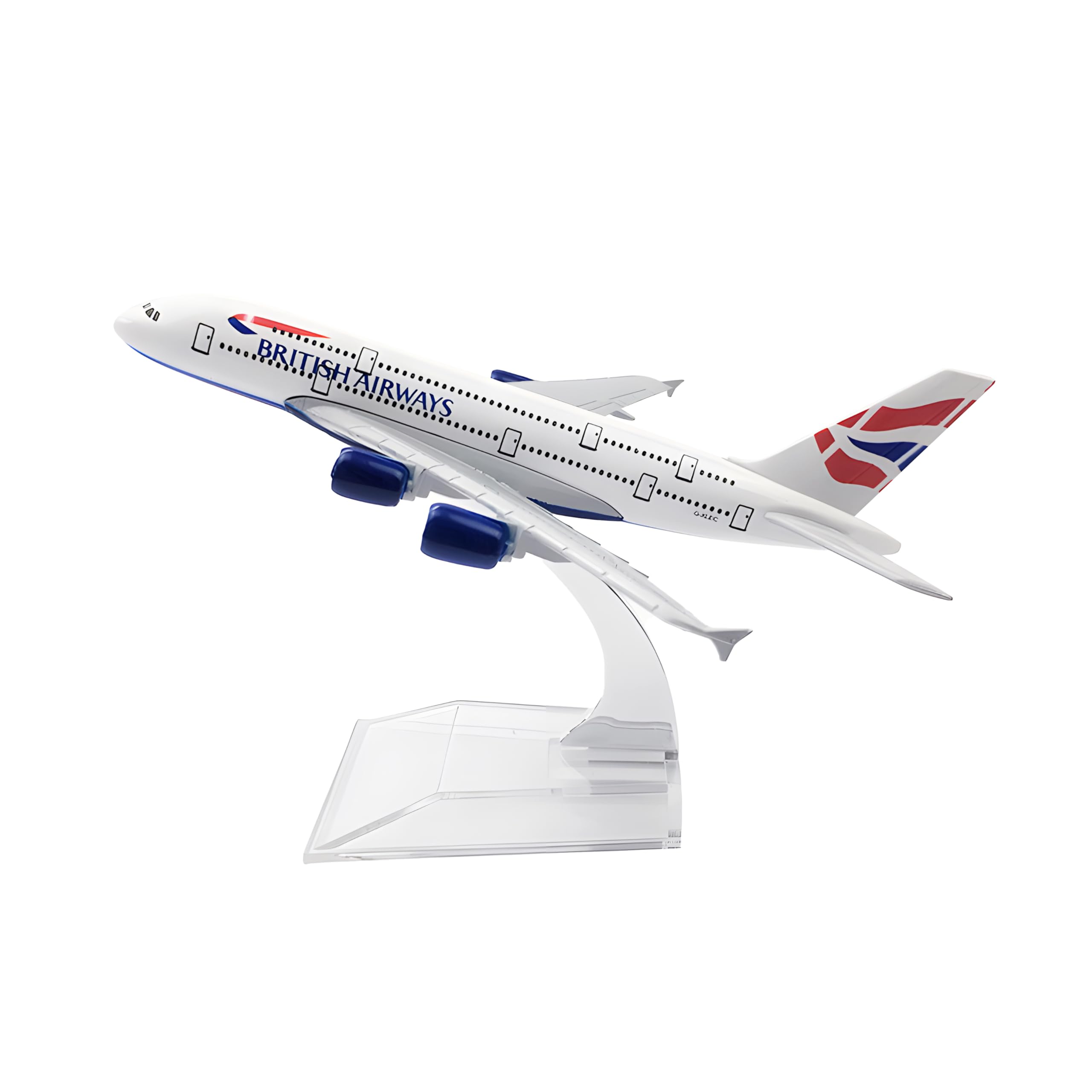 British Airways A380 Airplane Model, 16cm Alloy Diecast Plane Model with Stand, Mini Model Plane for Collection, Display, Decoration, Gift for Kids, Adults, Aviation Enthusiast, British Airways Toy
