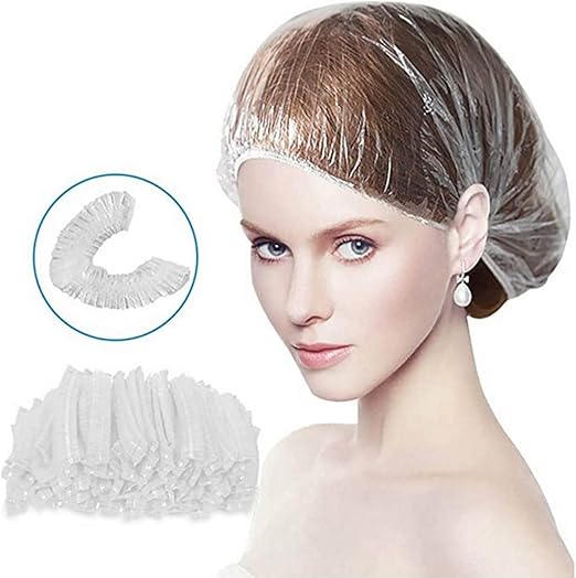 50 Pcs Disposable Shower Caps, Bath Caps Large Thick Clear Plastic