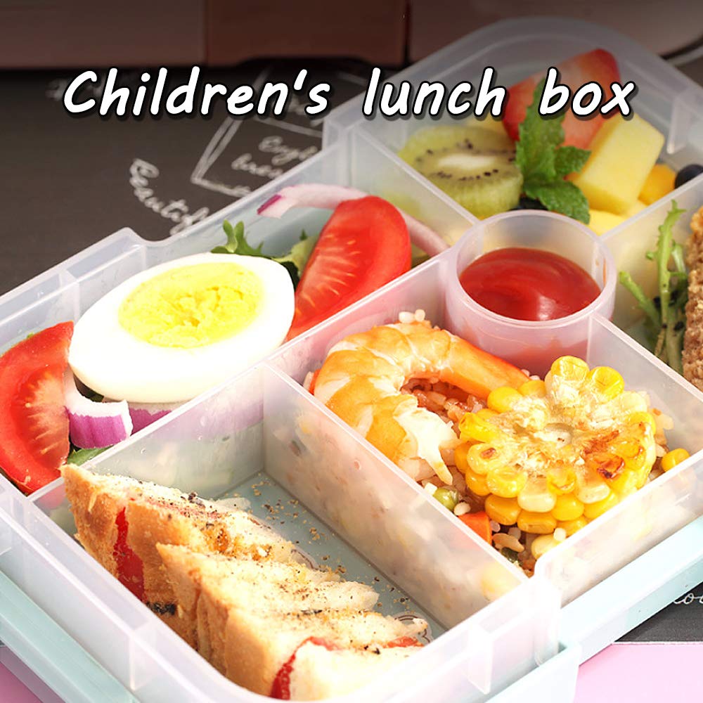 BIBURY Broodtrommel Lunchbox Volwassenen & Kantoor 1400 ml, Lekvrije Grote Bento Box met 3 Vakken & Bestek, Magnetronbestendig voor School Werk Mannen Vrouwen & Kinderen