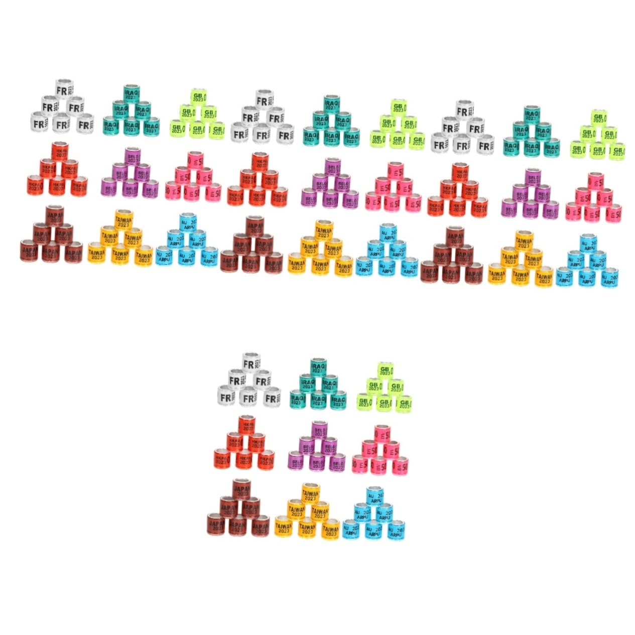 VANZACK 400pezzi per Piccioni Fasce Identificative per Pollame Facili Applicare e Rimuovere Resistente Multi-Colore Random