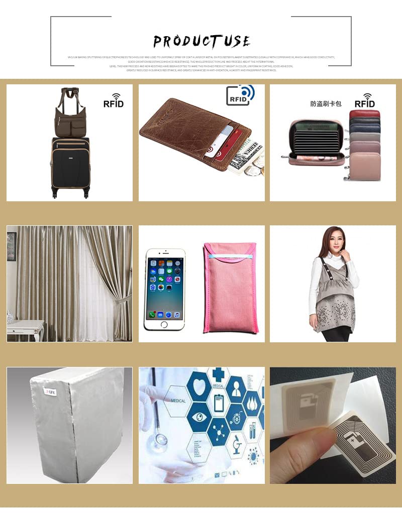 NAKAN Protective Faraday Fabric, Emf Protection Fabric, Conductive Fabric, Block WiFi, EMI, Anti-Radiation, EMP, RFID, EMF Shielding, Mobile Phone Signal Blocker (Size: 1M