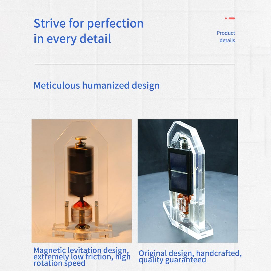 Vertical Four-Sided Magnetic Levitation Solar 300–1500 RPM