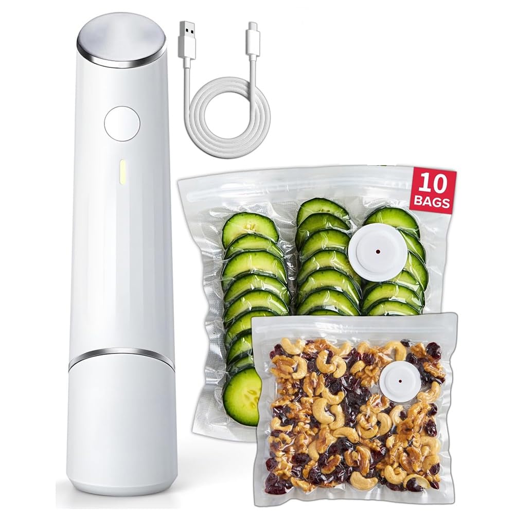 Hndhbfgrt Compact Vacuum Sealer for Food Powerful Handheld Vacuum Sealer Machine, Seal Meal Saver, Portable Food Sealer