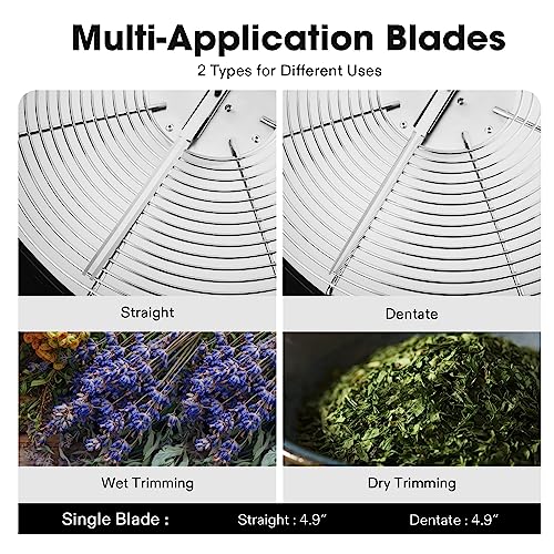 Image of VIVOSUN 2 Pack 19 inch Spin Cut Bud Leaf Bowl Trimmer Replacement Stainless Steel Cutting Blade - 1 Four-Edged Straight Blade & 1 Serrated Blade