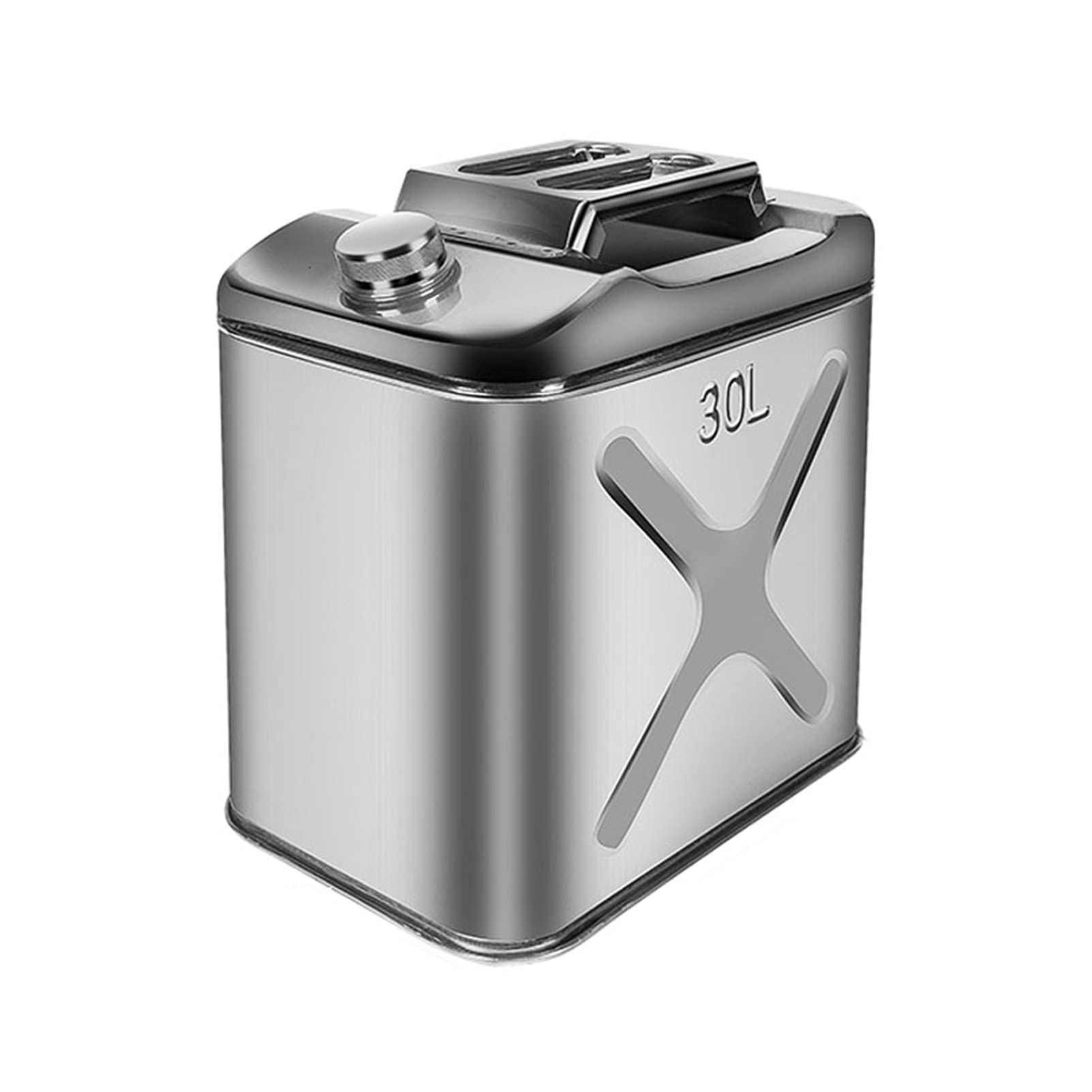 Benzinkanister 304 Edelstahl Metallgasbehälter Dose, Gasgaszinker Kraftstoffleistung NOT-Backup-Tank mit flexiblem Auslauf Metallstahltank für Autos, LKWs