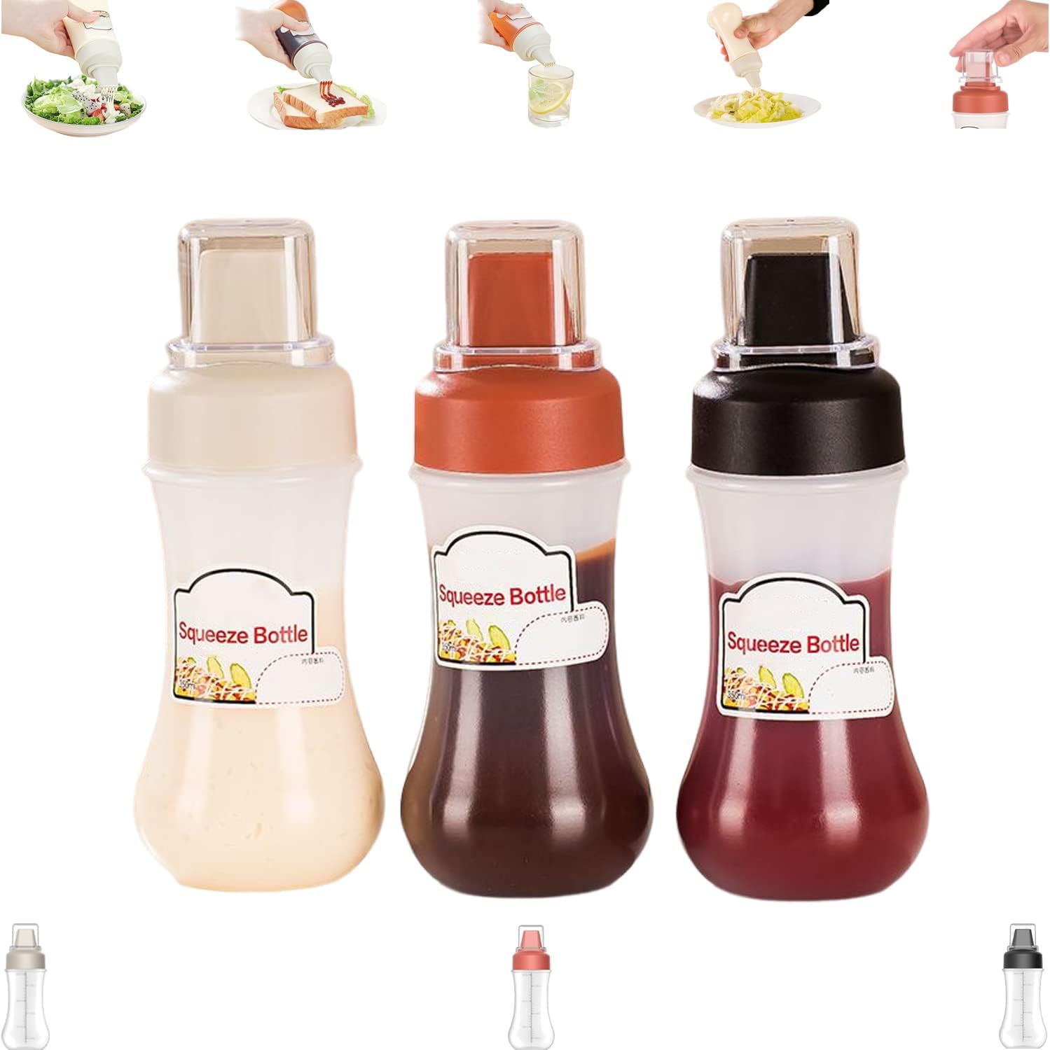5 Holes Condiment Squeeze Spray Bottle, Condiment Squeeze