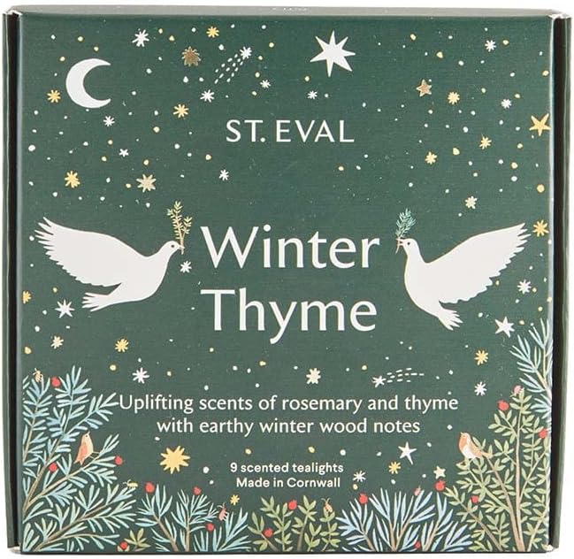 St Eval Christmas Winter Thyme Tealights Wax Pack of 9 Home Decor