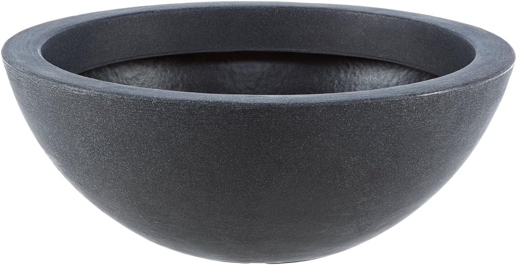 Dehner Spherical Bowl, Diameter 52 cm, Height 20 cm, Plastic, Anthracite