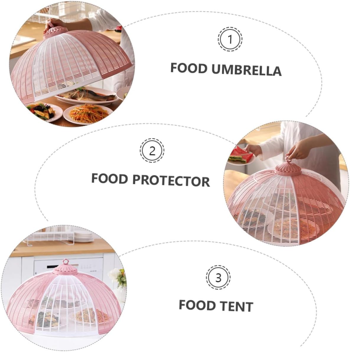 1pc Folding Vegetable Cover Food Protector Kitchen Food Cover Food Umbrella Food Tent Portable Food Cover Simple Food Cover Plastic Food Cover Foldable Food Cover Home Food Cover