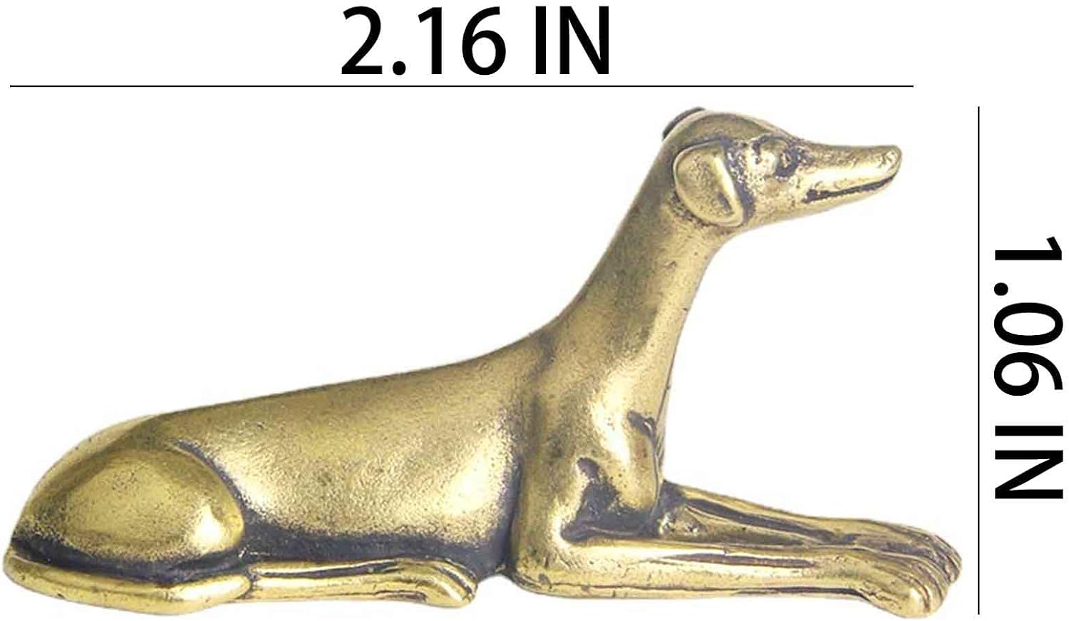 2PCS Brass Dog Figurine Animal Ornament Figurine Small Statue House Sculptures Tea Pet Home Decor Table Office Decorative Elders or Collectible (Dog-2) image 5