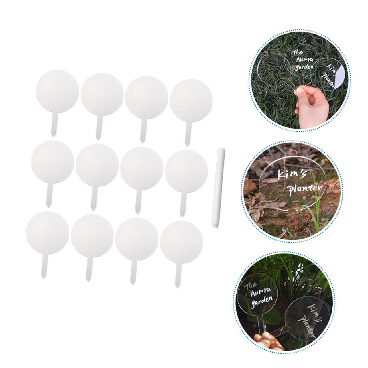 Yardwe 36stücke Pflanzenschilder Aus Acryl Praktische Gartenetiketten Zur Kennzeichnung Von Blumen Töpfen Und Pflanzen Mit Wiederbeschreibbarem Stift Für Einfache Identifikation Und