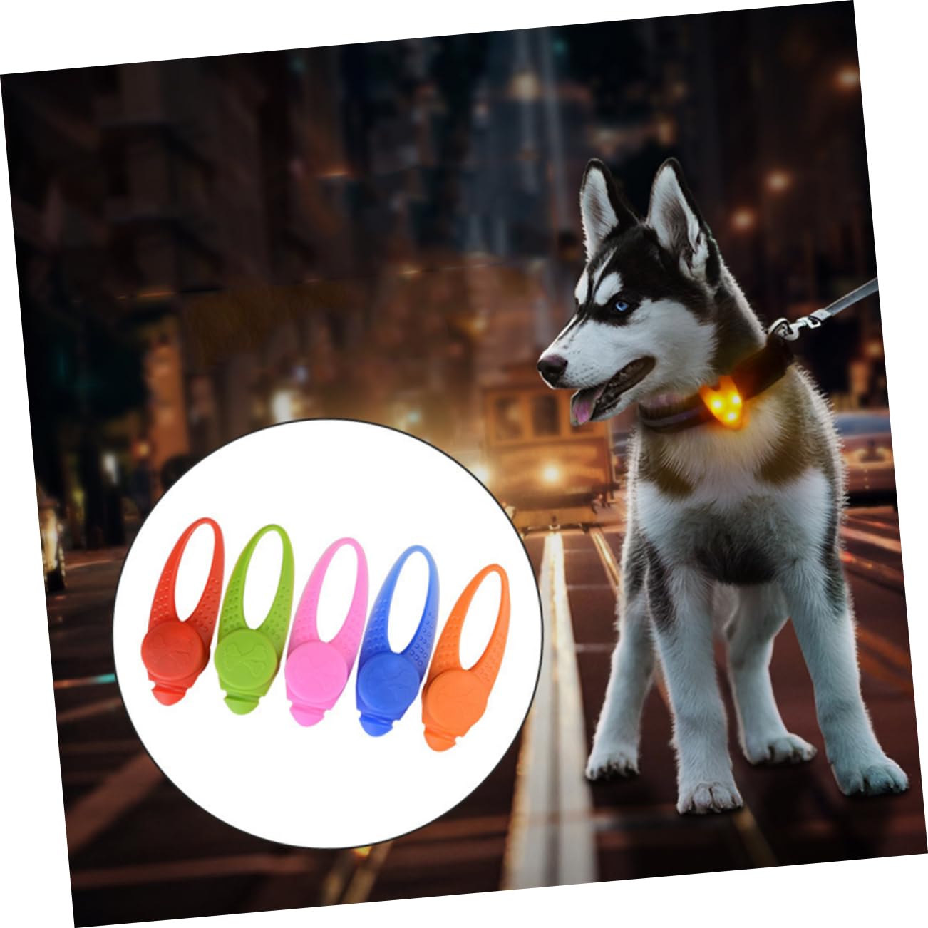 COLLBATH 3 Packs Pendentif De Reconnaissance De Nuit De Chien Collier LED pour Animaux De Compagnie Clip De Collier Lumineux pour Chien Colliers LED pour Chiens Veilleuse Chien