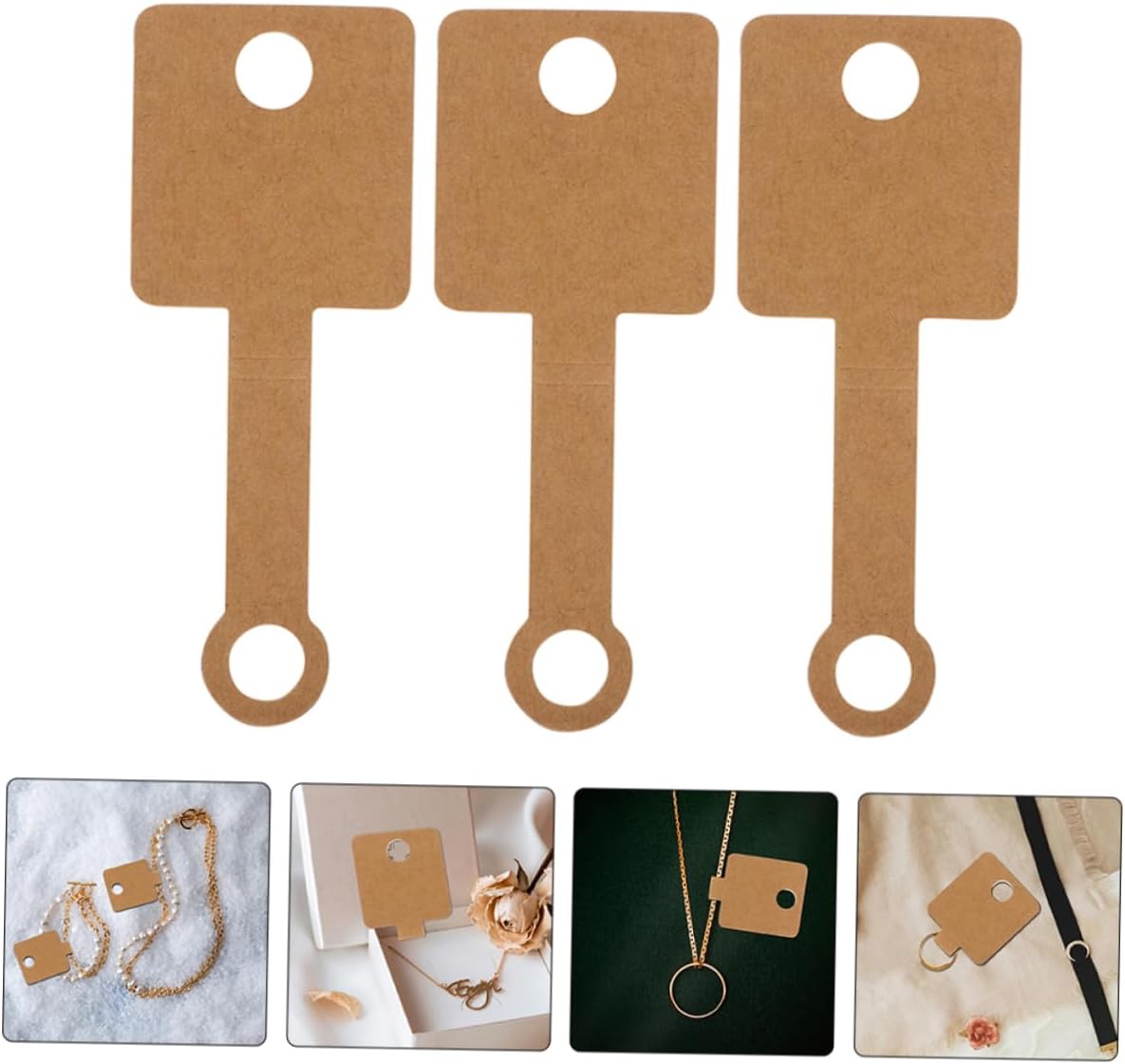 100pcs Self-adhesive Jewelry Display Cards for Bracelets Rings Hair Ties Elegant Folding Organizers for Jewelry Packaging for Business and Diy Projects