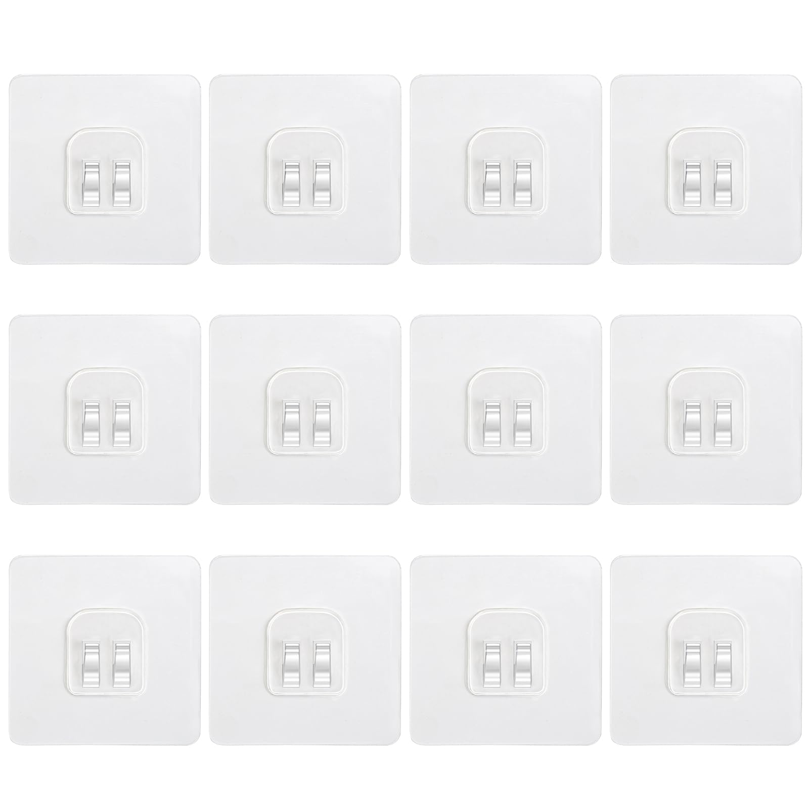 DOCMON 12 Pack Shower Caddy Adhesive Upgrade Thick Bath Toy Storage Shelf Replacements Waterproof Adhesive Hooks Strips Hangers
