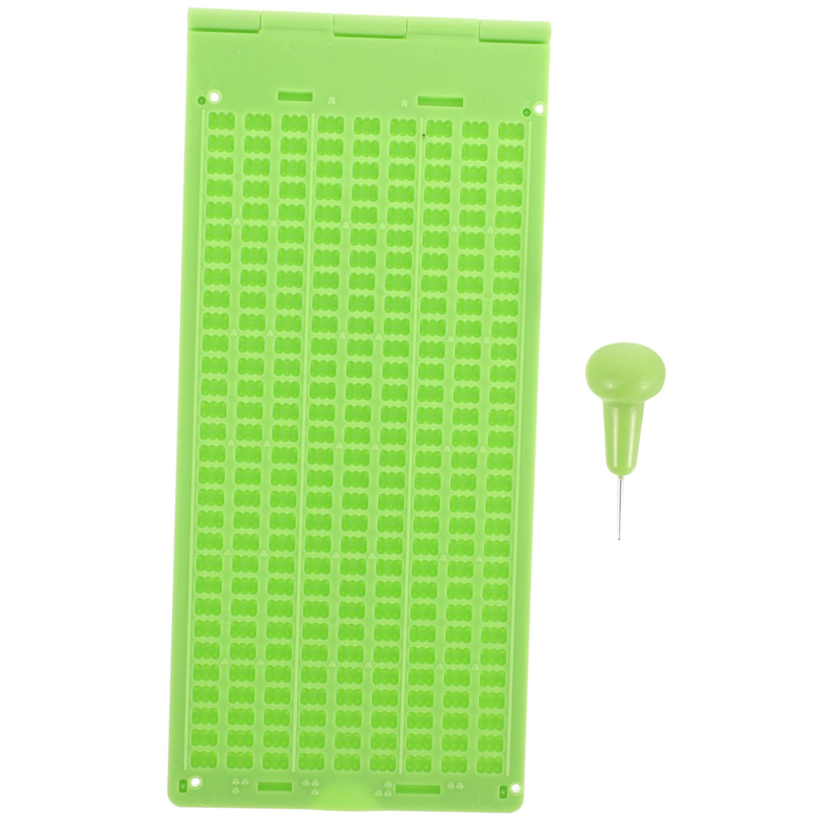 KOMBIUDA Blind Learning Tool 9-Line 28-Cell Braille Board Stylus Portable and Sturdy Plastic for Blind