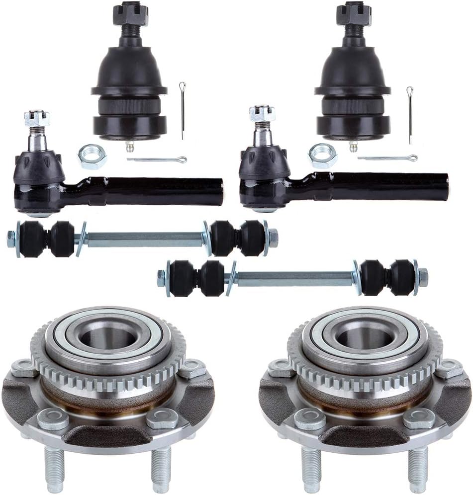 OCPTY - New 8-Piece Wheel Hub Outer Tie Rod End Sway Bar End Link Lower Ball Joint fit 1994-2004 For Ford Mustang