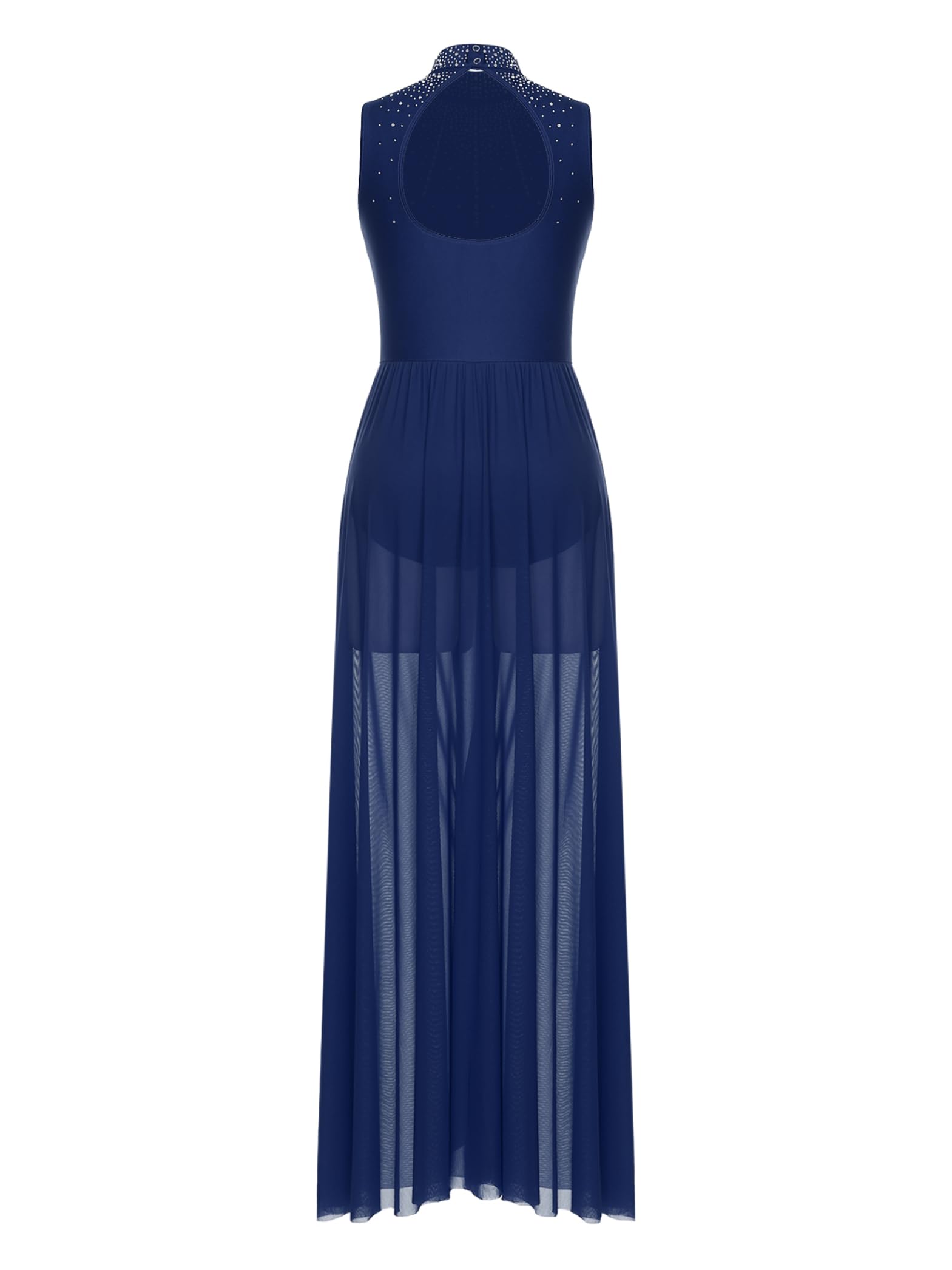 Robe de Danse Lyrique à Paillettes pour Femmes avec Jupe Longue Swing pour Valse Tango Moderne Contemporain Danse de Salon Vêtements