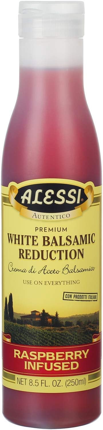 Alessi White Balsamic Reduction Raspberry Infused, 8.5-Ounce Bottles (Pack of 6)