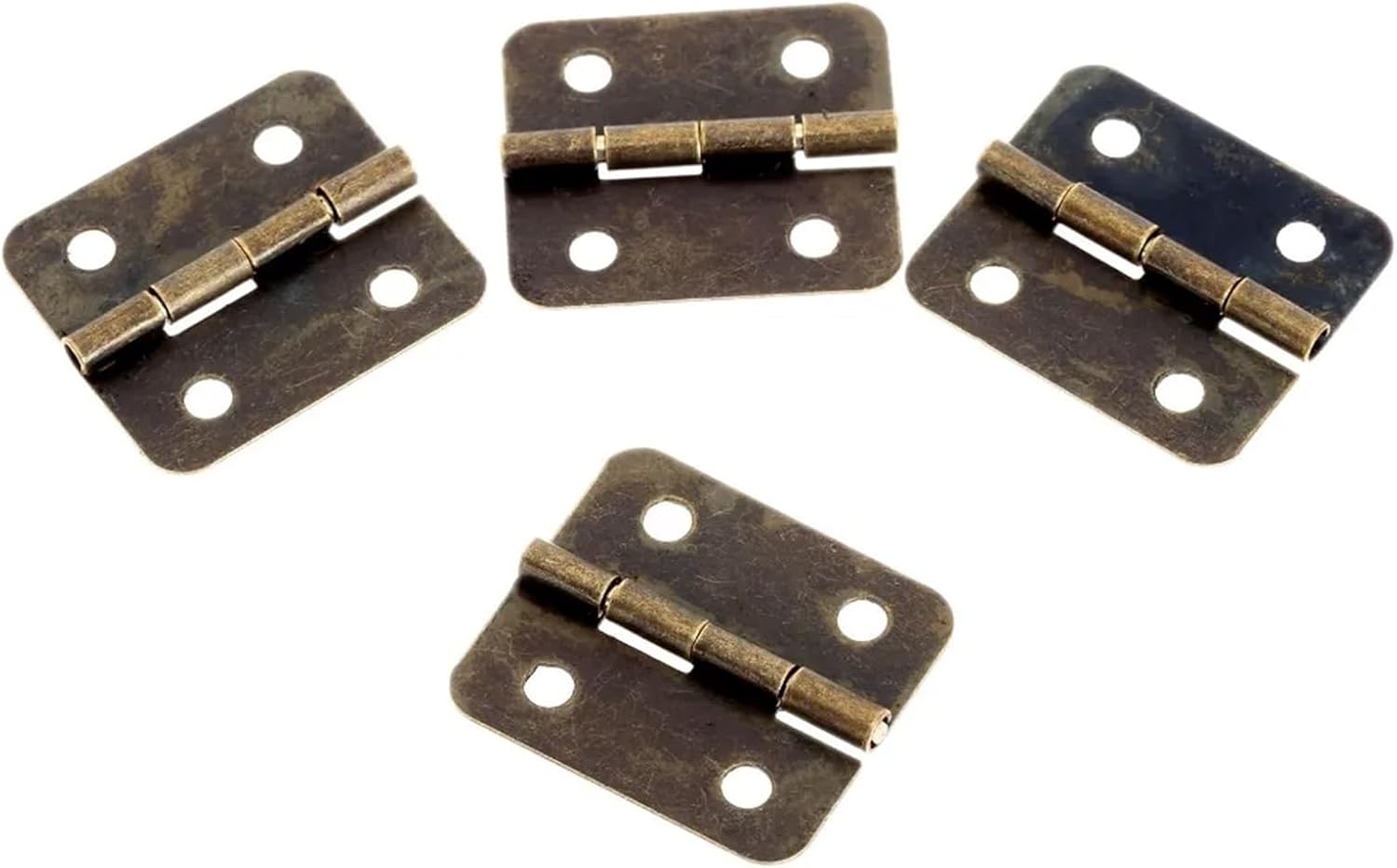 12pcs Furniture Hinge Kitchen Bedroom Living Room Cupboard Closet Wardrobe Hinge for Jewelry Boxes Metal Bronze Hinges 19x16mm
