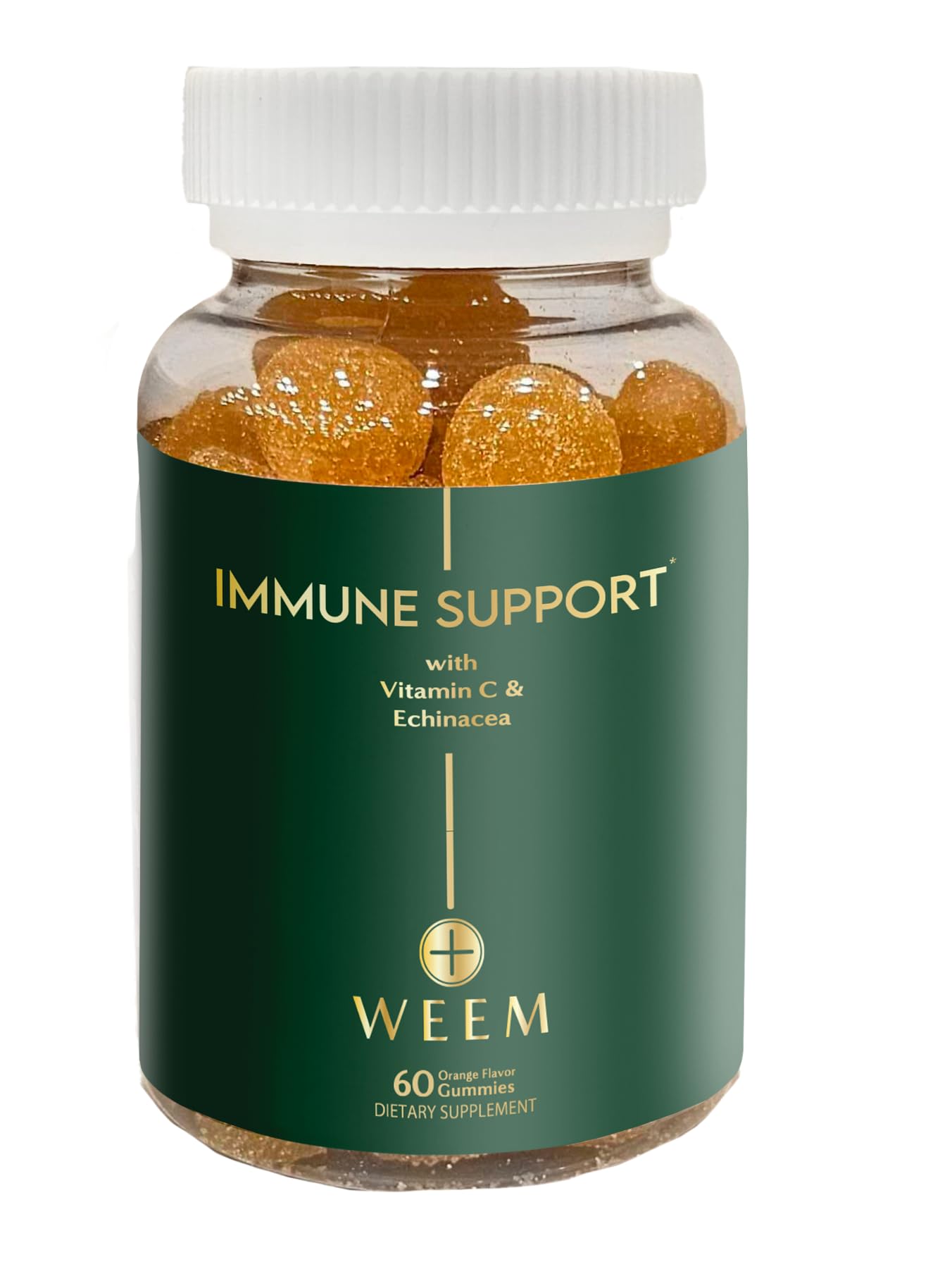 WEEM Immune Support Gummies - Vitamin C - Zinc - Echinacea - Health System Support - Alternative to Pills, Gluten-Free, Natural Supplement for Kids and Adults - 1 Pack 60 Count (Pack of 1)