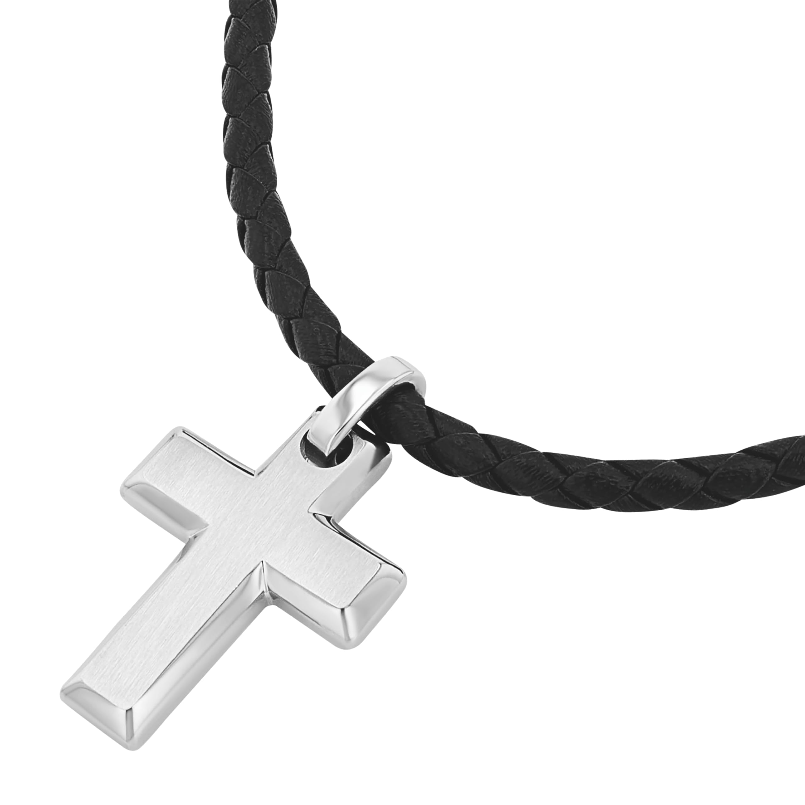 Tom Tailor Kette mit Anhänger für Herren, Edelstahl, 47+5 cm, silber, Kreuz-Anhänger, Geschenkidee, Halsschmuck, Herrenschmuck, 2100699