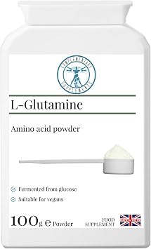 Pure L-Glutamine Amino Acid Powder - Unflavoured - Vegan - Free from Preservatives - Made in UK - 100g